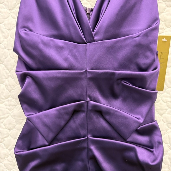 NWT Nicole Miller Purple Sleeveless‎ Halter Bodycon Dress Size 6 - Picture 5 of 9